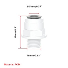 Qrity 1 Juego de Conector del Purificador de Agua, Conexión Rápida de 3/8 Pulgadas a Rosca Macho/Hembra de 3/8 Pulgada, Accesorio de Filtro de Agua RO