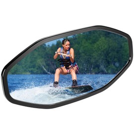 KEMIMOTO Marine Boat Mirror Upgraded Size 14in x 7 in, Universal Boat Rear View Mirror for Pontoon, Ski Boats Water Skiing Sport Wakeboarding Surfing