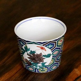 Kutani Ware MCF-10 Blue Subura Kiln Inokuchi Soba Inokuchi, Old Kutani Color Picture, Turtle Shell Peony Butterfly