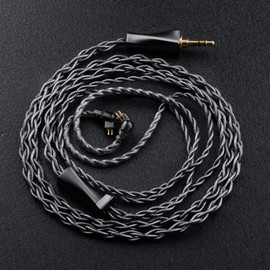 Fezzlo 8 Core Silver Plated IEM Cable QDC-C Pin SPC Earphone Cord Compatible for KZ ZSN ZSX ZS10 PRO NF2u AS16 TRN MT1 PRO ST2 CCA C12 C10 PRO Recessed 2pin IEMs 3.5mm