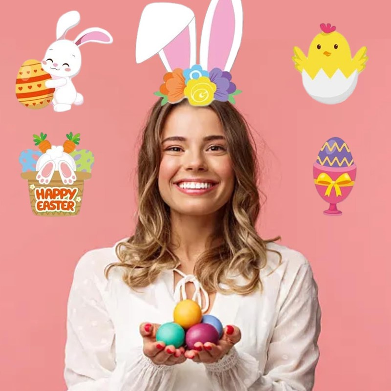 DALAETUS 25 Pcs Easter Photo Booth Props Set, Easter Party