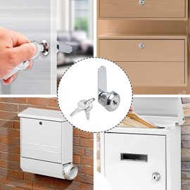 Gedotec Letterbox Lock – Furniture Lock | 1 Set Lock with Key and Mounting Material | Nickel-Plated Steel | Letter Box Stainless Steel Tool Cabinet Metal Office Cabinet