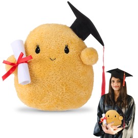 Blueweenly 2025 Graduation Gift 10 Inch Plush Potato Doll with Doctoral Hat, Potato Doll with Grad Cap Positive Support Gifts for College High School Graduation Party Decor