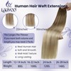 LaaVoo Weft Hair Extensions Human Hair Black Ombre Dark Brown