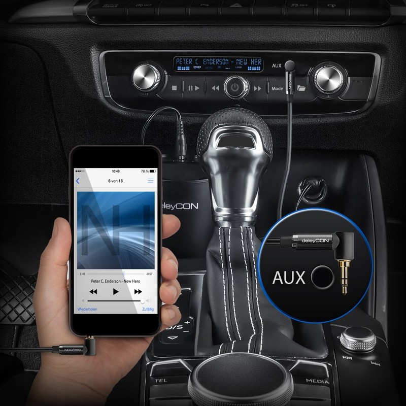 deleyCON 1.5m Jack Cable 3.5mm AUX Cable Stereo Audio Cable