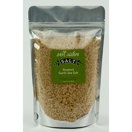 s.a.l.t. sisters Roasted Garlic Sea Salt, Unique Infused Salt Blend Alternative to Table Salt, Meat Seafood Vegetable Seasoning, GMO Free, MSG Free, Resealable Pouch, 16 oz