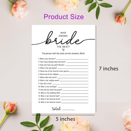OXEDP Who Knows The Bride Best Game, Bridal Shower Questionnaire Cards, Minimalist Wedding Game, How Well Do You Know The Bride, Bridal Shower Games, Bachelorette Party Games -WKTB04
