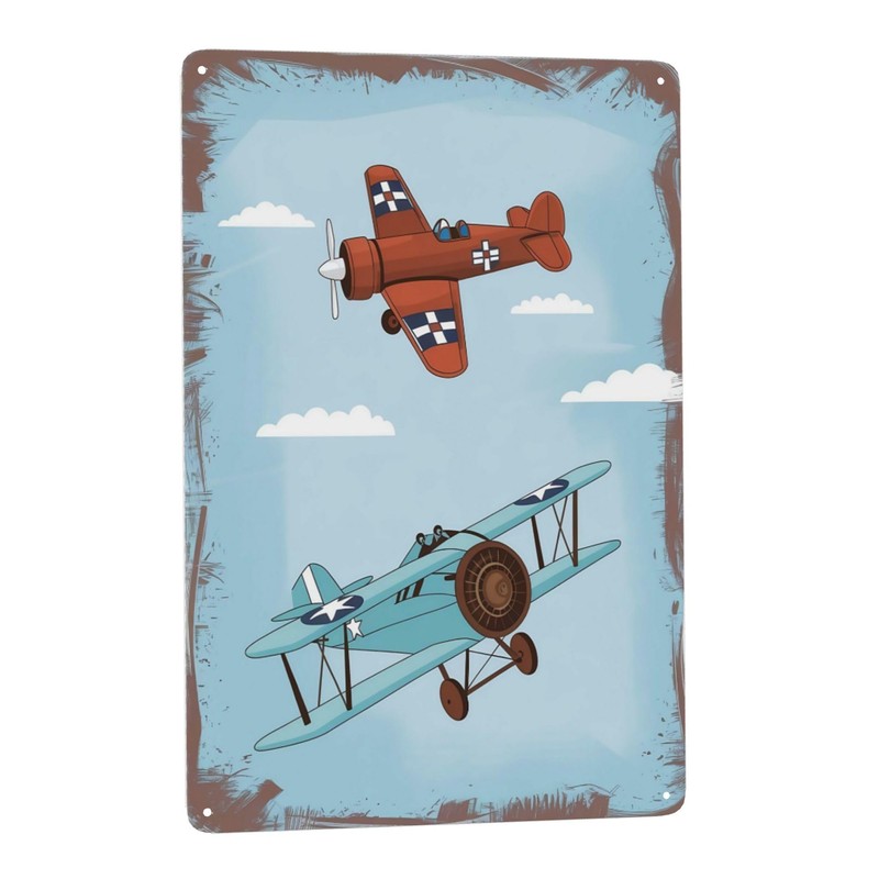 Airplanes Lovers Gift Metal Tin Sign 8x12 Inch Aviation Hangar