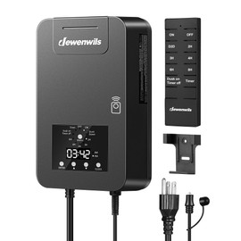 DEWENWILS 200W Low Voltage Landscape Transformer, 120V AC to 15V DC, Outdoor Landscape Lighting Transformer with Remote, Photocell Sensor & Timer, Weatherproof for Garden Spotlights Pathway Lights