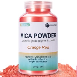 Mica Powder,7.05OZ（200g）,Orange Red Mica Powder Pigment for Epoxy Resin，Lip Gloss，Car Paint，Dye，Soap Making，Nail Polish,Epoxy Resin,Candle Making,Bath Bombs