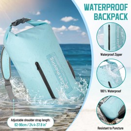 ENONEO Dry Bag Waterproof Bag 10L 20L Lightweight RollTop Waterproof Backpack Outdoor Large Waterproof Pack Sack Duffel Bag with Shoulder Strap for Kayak Rafting Swimming Bathing Fishing, 10L, Light