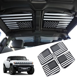 Yinanlutos Sunroof Sun Shade Compatible with Hummer EV Pickup 2022-2025 Accessories Foldable UV Reflector Reflective Block UV Rays Glare 4PCS (Black and Whit)