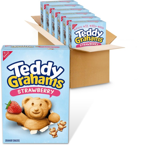 Teddy Teddy Grahams Strawberry Flavor Graham Snacks, 6-10 oz Boxes