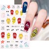 6PCS Cute Graffiti Nail Art Stickers Cartoon Nail Decals 3D
