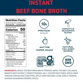 Bare Bones Bone Broth Instant Powdered Mix Beef Pack of 16 15g Sticks 10g
