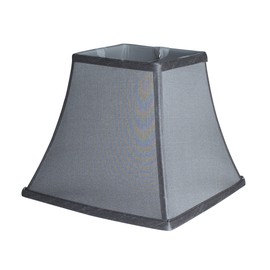 Urbanest Square 5.25x9x8" Softback Bell Lampshade, Gray, Faux Silk, Spider