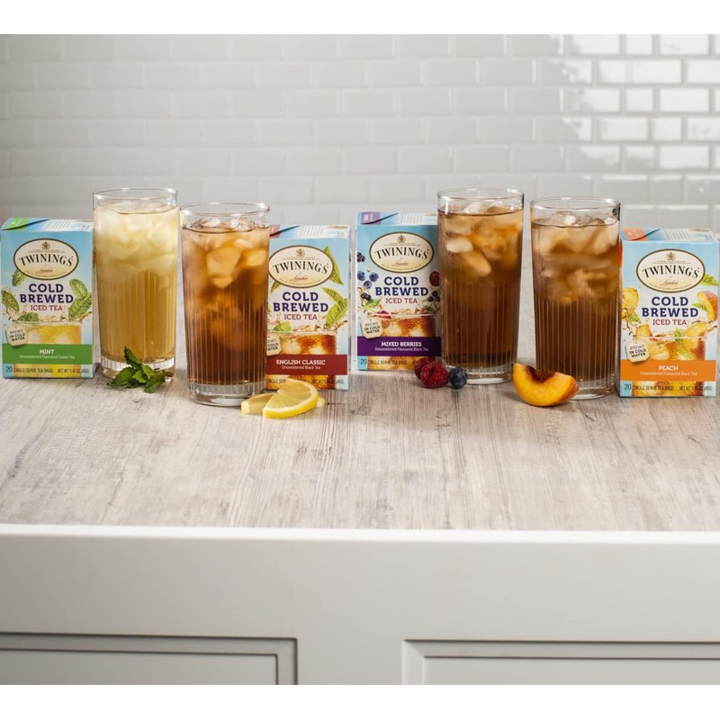 Twinings Cold Brewed Iced Tea Bag Variety Sampler (Pack of