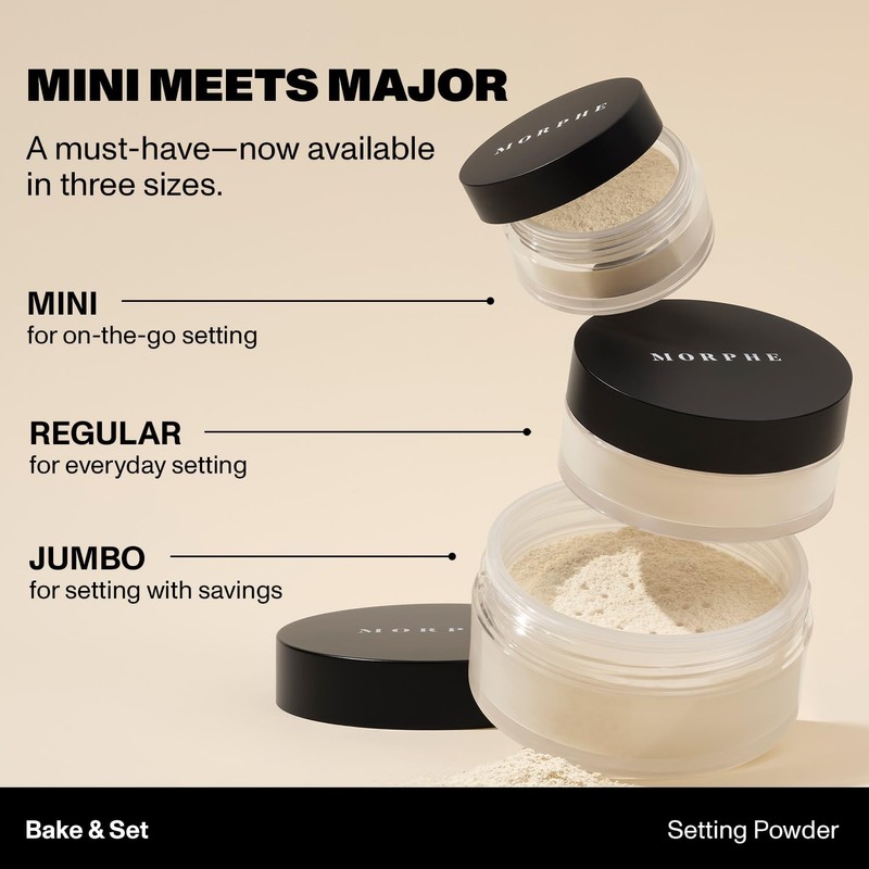 Morphe Bake & Set Setting Powder - Lightweight, Talc-Free Finishing