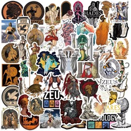 Gutickodec 50PCS Vintage Greek Mythology Vinyl Waterpfroof Stickers for Laptop Phone Pad Notebook Scrapbook Waterbottle Skate Refrigerator for Girl Boy Kids Teens Teacher Reward (Greek Mythology)