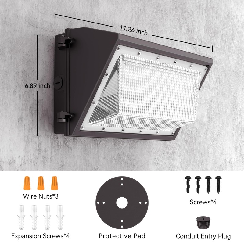AIKVSXER 160W LED Wall Pack Light, 25600LM 6000K Dusk to