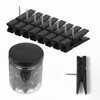 ‌ZYFOFFICE 100-Pack Black Push Pins with Spring-Loaded Wooden Clips, Damage-Free