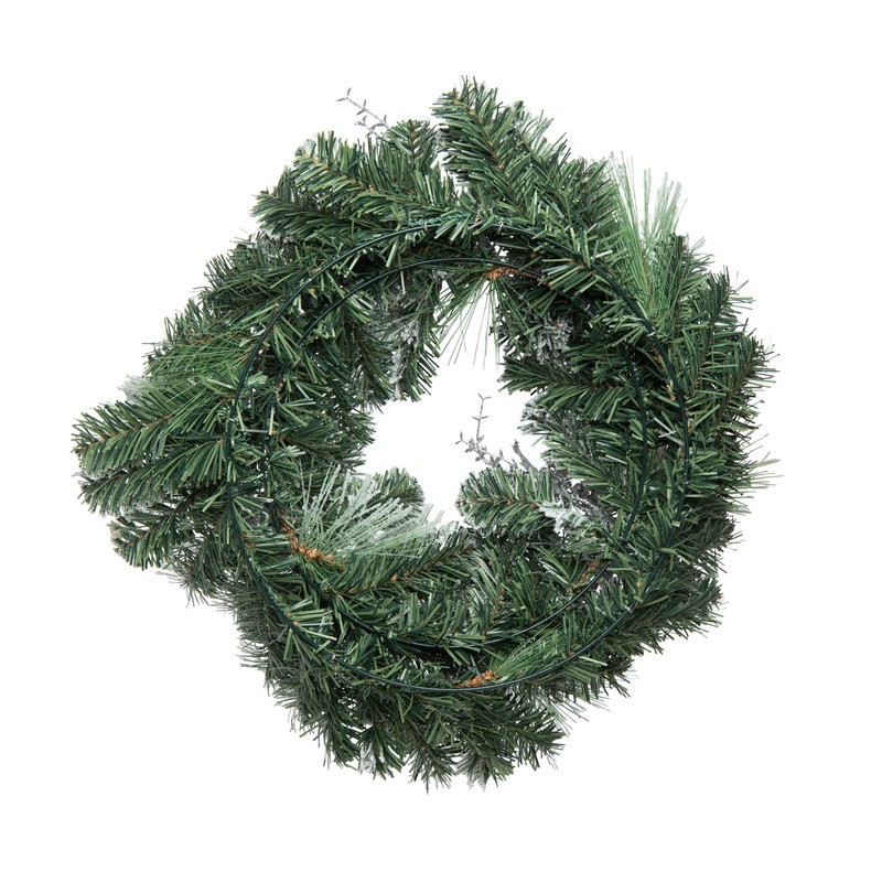 Transpac Transpac Artificial 24 in. Silver Christmas Deep Celebration Wreath