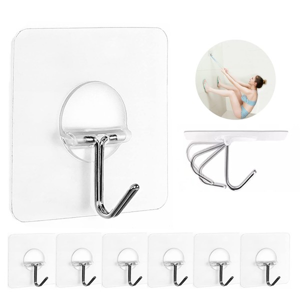 JINSHUNFA Adhesive Wall Hooks for Hanging Heavy Duty Towel Coat