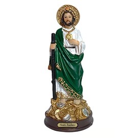 GCK 7" Saint St. Jude Thaddeus Statue Figurine Coins Money Religious Imagen San Judas Tadeo Estatua FiguraQ