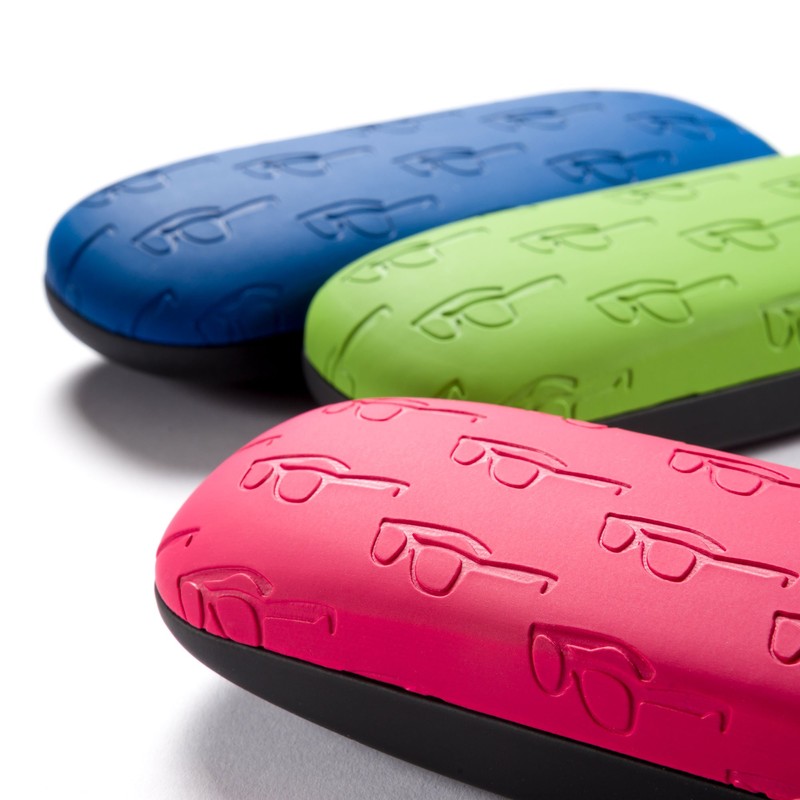 FEFI Hardcase Glasses Case Soft Touch Embossed Glasses Design (Red)