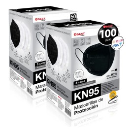 100 Cubrebocas Kn95 Mascarilla Anti Particulas 5 Capas