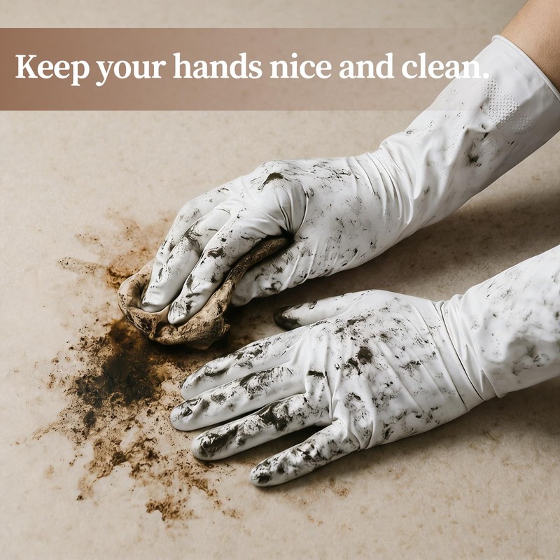 50 Counts 16" Long Disposable Nitrile Gloves,White,M