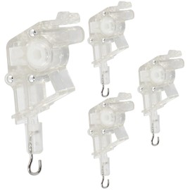 Unlorspy 4 Pcs Low Profile Wand Tilter,Clear Heavy Duty Low Profile Rod Tilter with 7/32" Hexagon Shaped Gear Hook Connection for 2 inch Horizontal Blinds