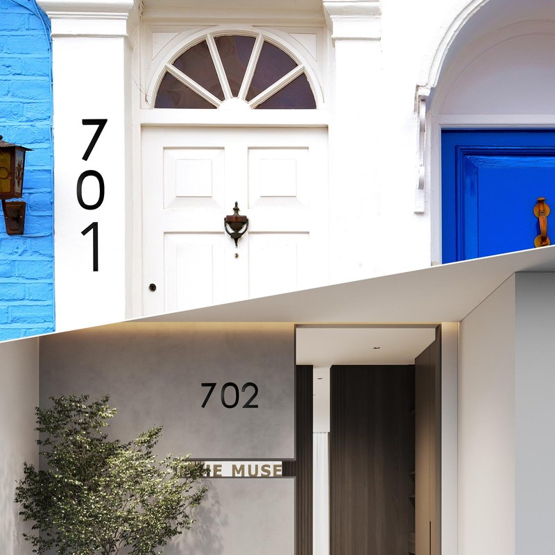 JAONLD House Number Sign Black Acrylic House Number with Screws,