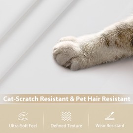 Faux Leather Fabric, 55" Wide 1.3mm Thicken Upholstery Fabric by The Yard Soft Marine Vinyl Fabric Vintage PU Leather Sheets for Crafts Sewings Chairs Seats Wallets Cushions, 1 Yard White