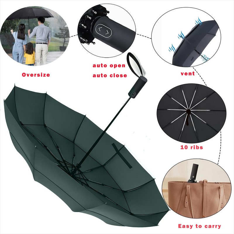 MRTLLOA 49/54/62 Inch Large Folding Golf Umbrella, Oversize Double Canopy