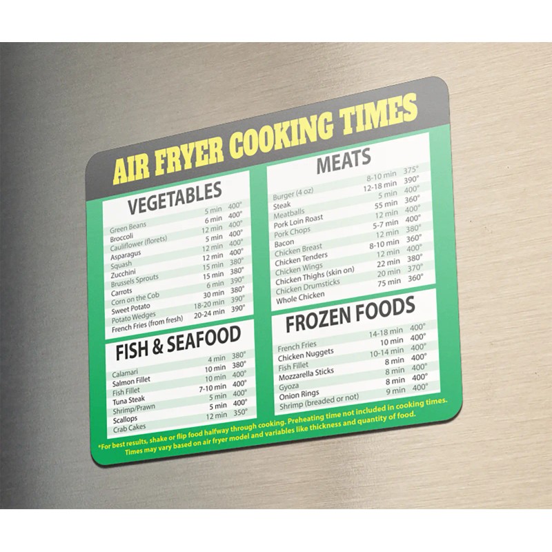 Kitchen AIR FRYER COOKING TIMES CHEAT SHEET KITCHEN GREAT GIFT