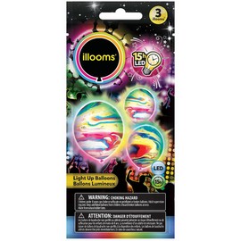 Marble Light-Up Latex Balloons - 9" | 3 Pcs,Pink/Purple