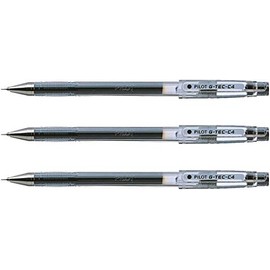 Pilot G-Tec C4 Gel Rollerball Pen 0.4 mm (Pack of 3, Black)