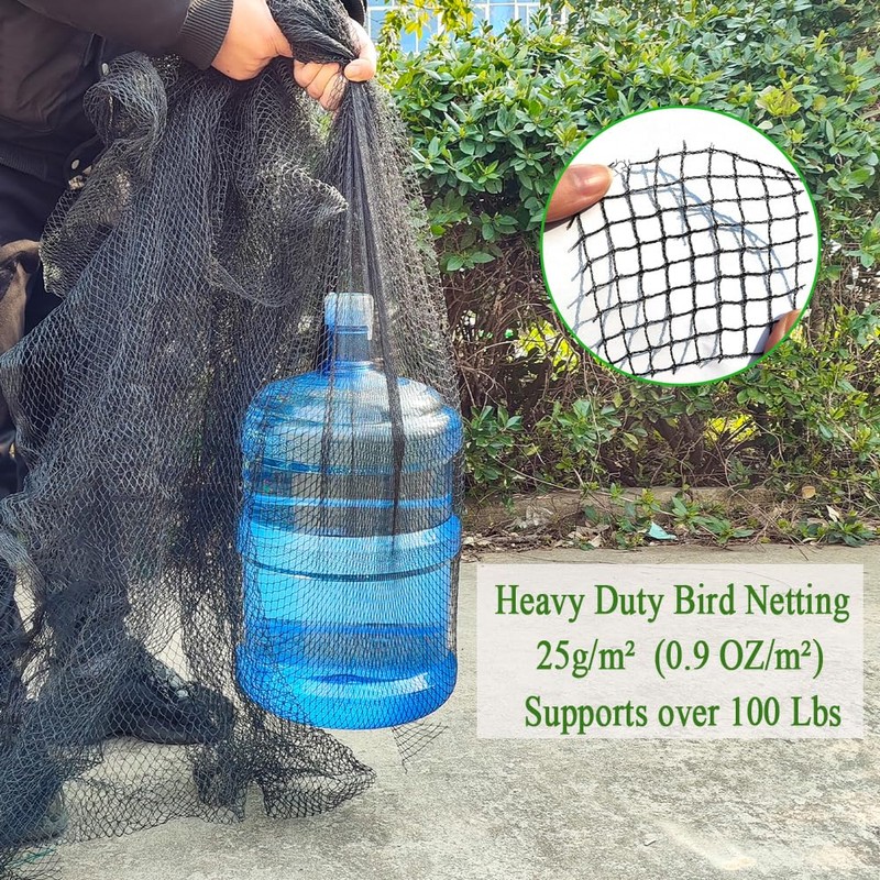 Vocray Bird Netting 10X30 FT, 1/2" Mesh, Strong Woven Garden