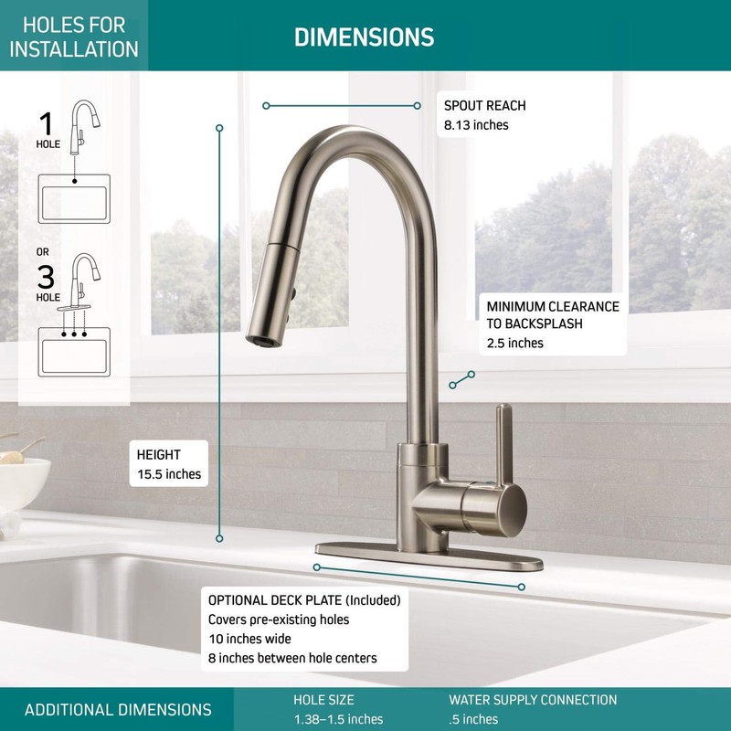 Peerless Precept Single-Handle Kitchen Sink Faucet with Pull Down Sprayer,