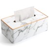 KINGFOM Rectangular PU Leather Tissue Box Holder, Facial Tissue Case
