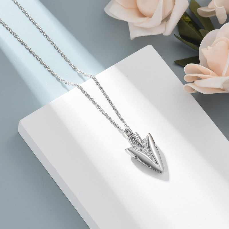 shajwo Cremation Jewelry Arrowhead Urn Necklace for Ashes for Women