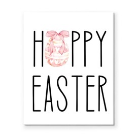 Happy Easter Wall Art Decor Easter Egg Canvas Prints Cute Wall Decor Funny Festive Art Cheerful Pictures for Party Nursery Room Living Room Bedroom Kitchen Bathroom Dorm Decorations, Framed 11x14inch