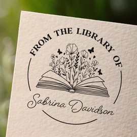 from The Library of Book Stamps | Custom Stamp | Ex Libris | Great for Personalizing Books I Multiple Designs:_2
