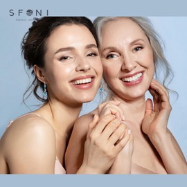 Silver Drop Earrings for Women Dangling, Sterling Silver Dangle Earrings Cubic Zirconia, Hypoallergenic Blue Dangly Drop Earrings for Women Jewellery Gift for Birthday Mothers Day