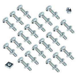 TERF® M6 X 35mm Roofing Bolt with Square Nut M6 (6mm) X 35mm Cross Slotted Mushroom Head with Square Nut - Pack of 20