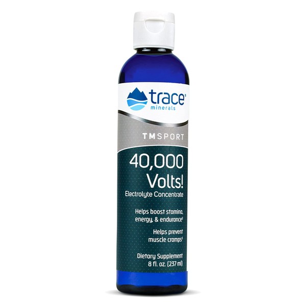 Trace Minerals | 40,000 Volts Liquid Electrolyte Concentrace Drops | Support Hydration | Leg and Muscle Cramp Support | Ionic Trace Minerals, Magnesium, Potassium | 48 Serving Bottle (Pack of 1)