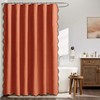 MIULEE 84" Long Scalloped Shower Curtain Linen Textured with 12
