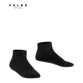 FALKE Unisex Kids Family Sneaker Socks, Breathable, Durable, Sustainable Cotton, Lightweight, Colorful, Skin-Friendly, Black (Black 3000), 4-6, 1 Pair