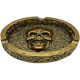 Puckator Ashtray - Skull - Metallic Effect - Brushed Gold